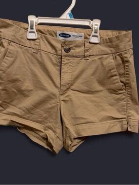 Old Navy Women's Tan High-Rise Chino Shorts